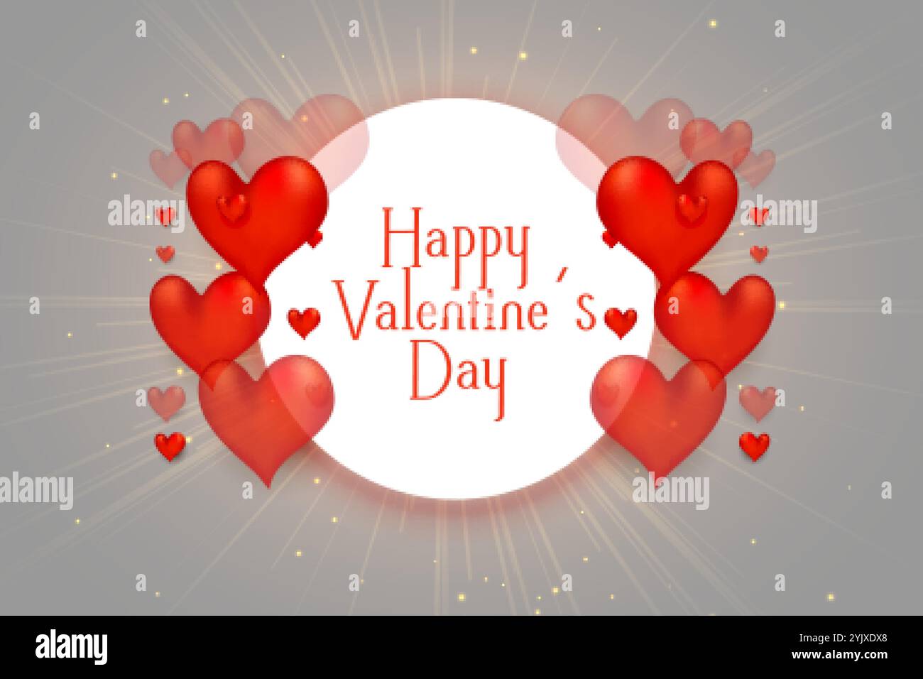 happy valentines day 3d hearts beautiful background design Stock Vector ...