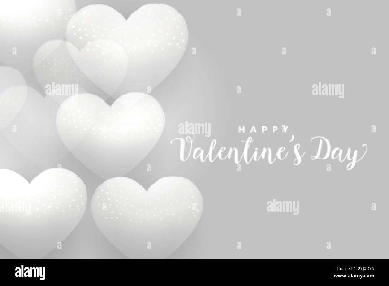 happy valentines day gray soft hearts background Stock Vector Image ...