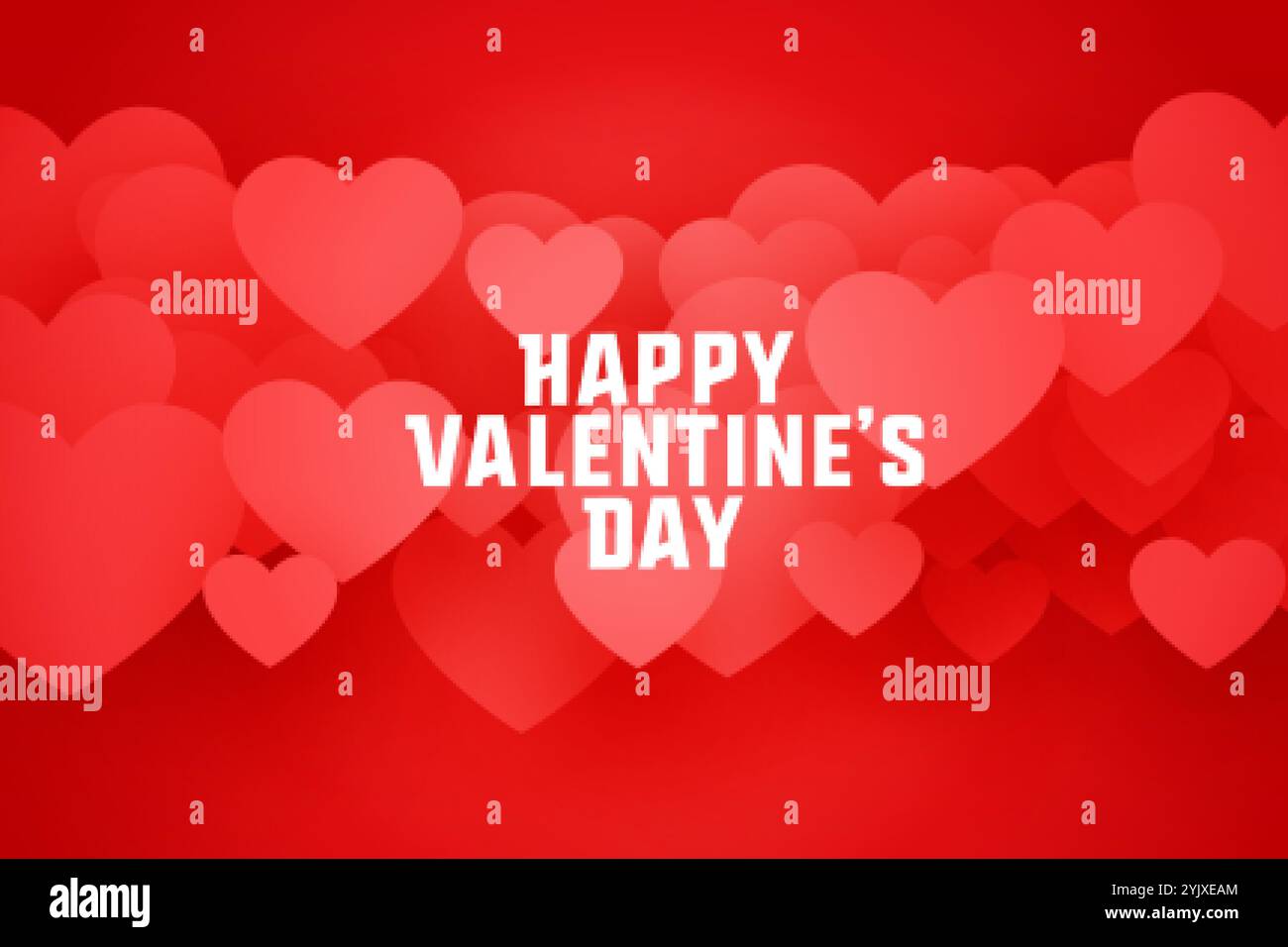 happy valentines day hearts background in 3d style Stock Vector Image ...