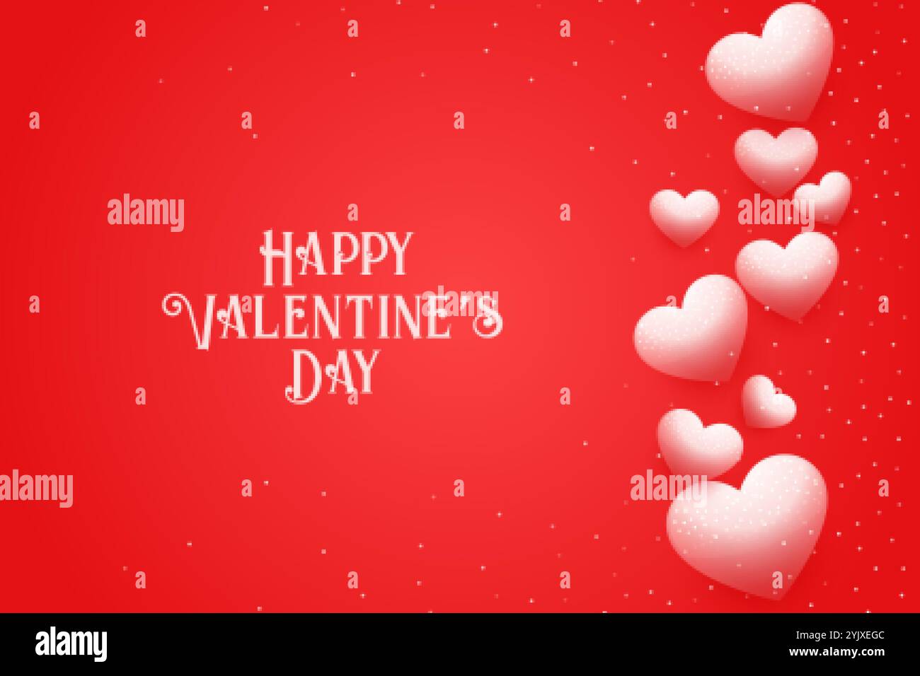 happy valentines day greeting design with floating hearts Stock Vector ...