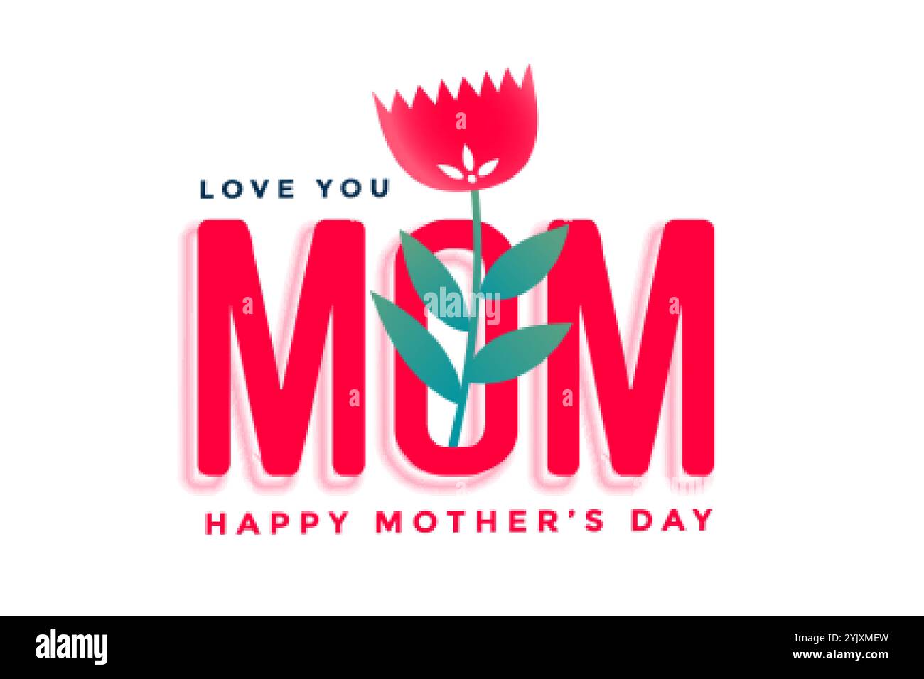 happy mothers day beautiful greeting with flower Stock Vector Image ...