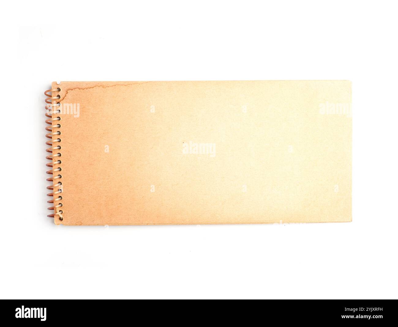 Old aged paper notebook on a white background Stock Photo