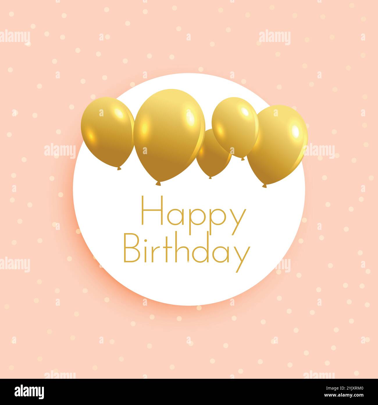 soft birthday background with golden balloons vector illustration Stock Vector