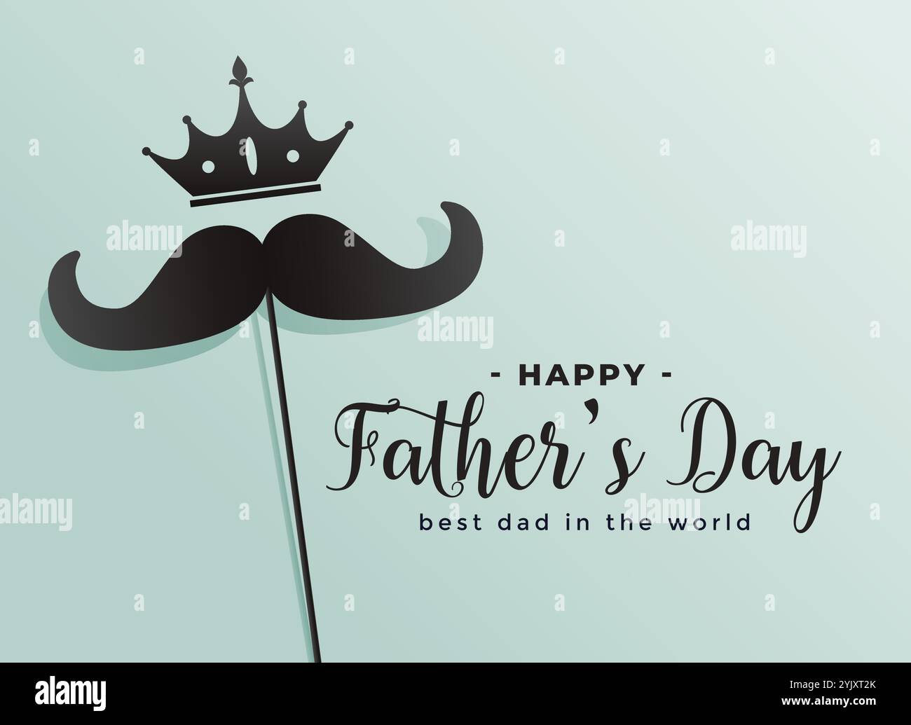 happy fathers day crown and mustache background Stock Vector Image ...