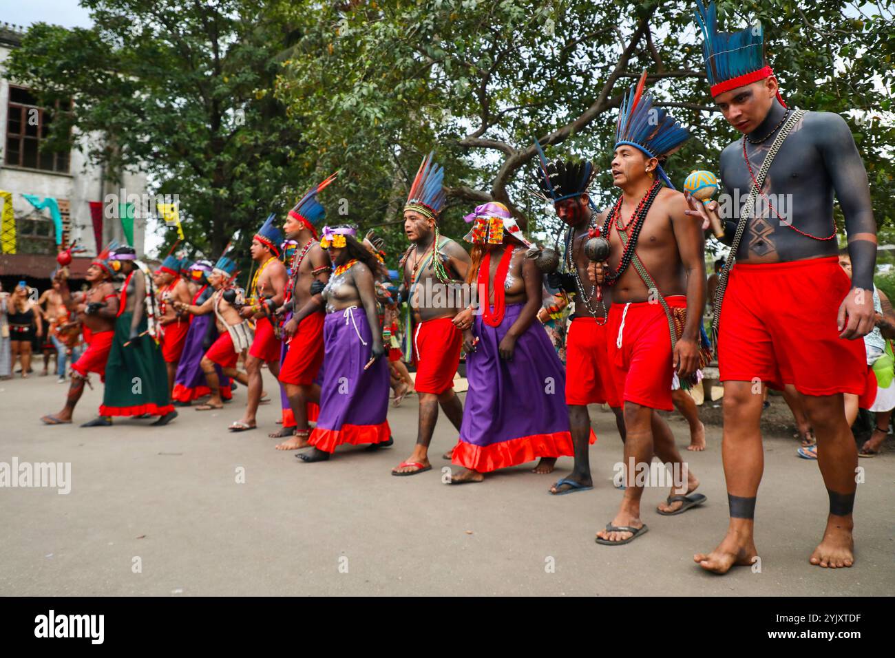 Rio De Janeiro, Brazil. 22nd Oct, 2022. Guajajara people dance ...