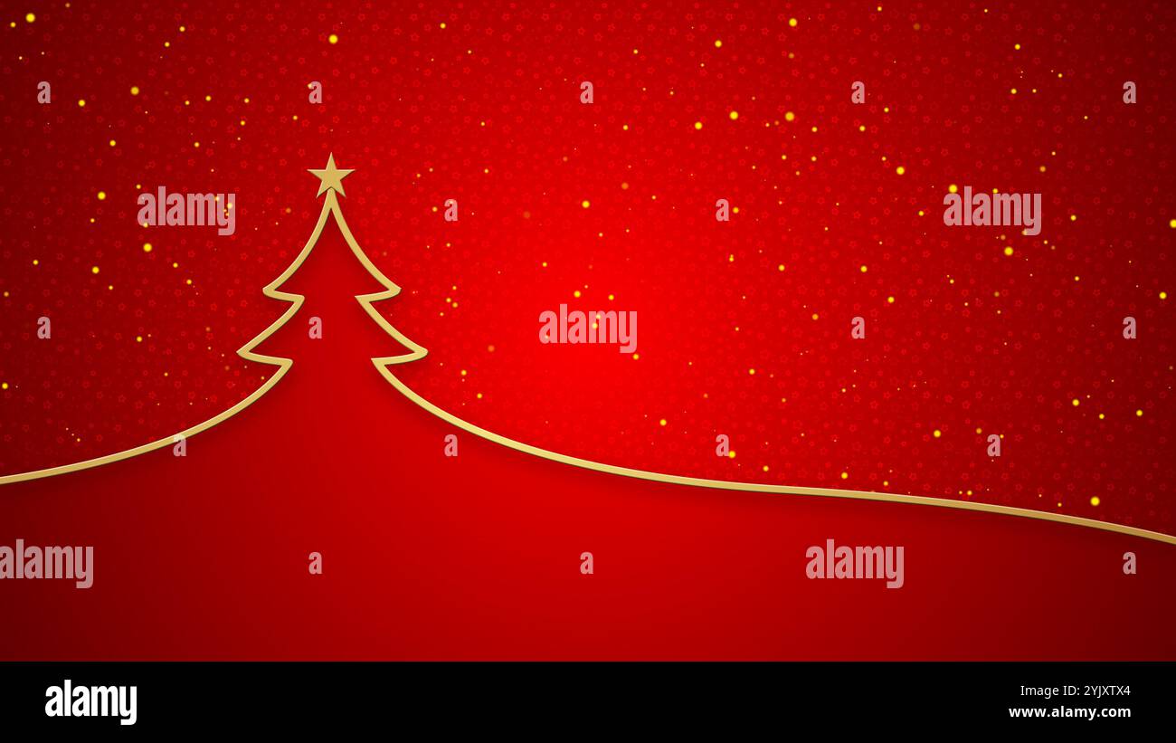 Christmas Tree Outline with Floating Particles Stock Photo - Alamy