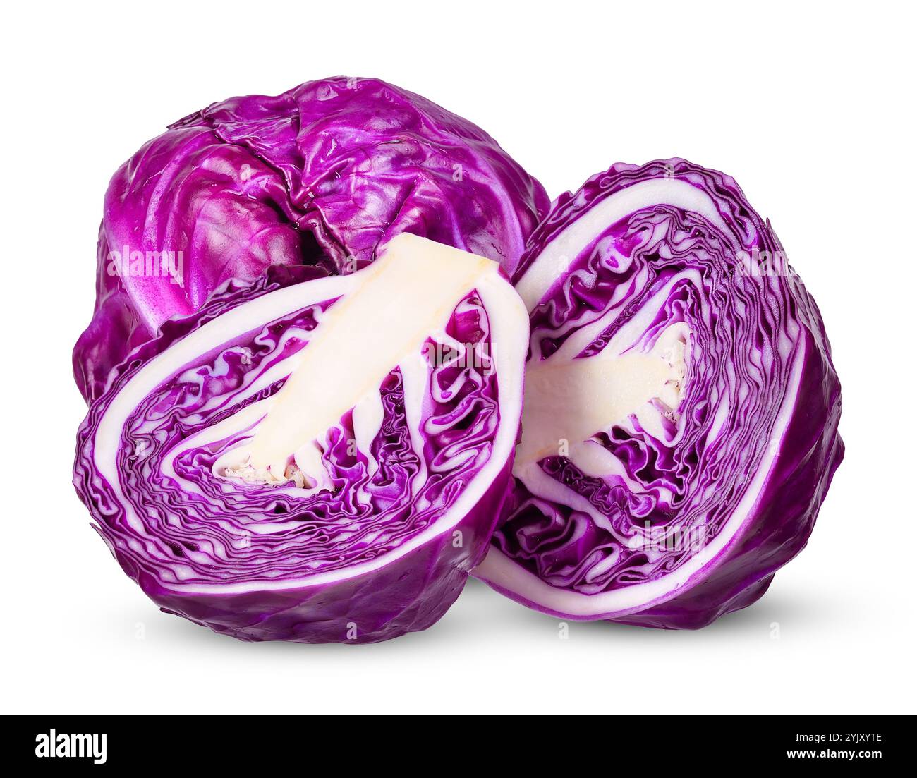 Red cabbage isolated on the white background. cabbage clipping path Stock Photo