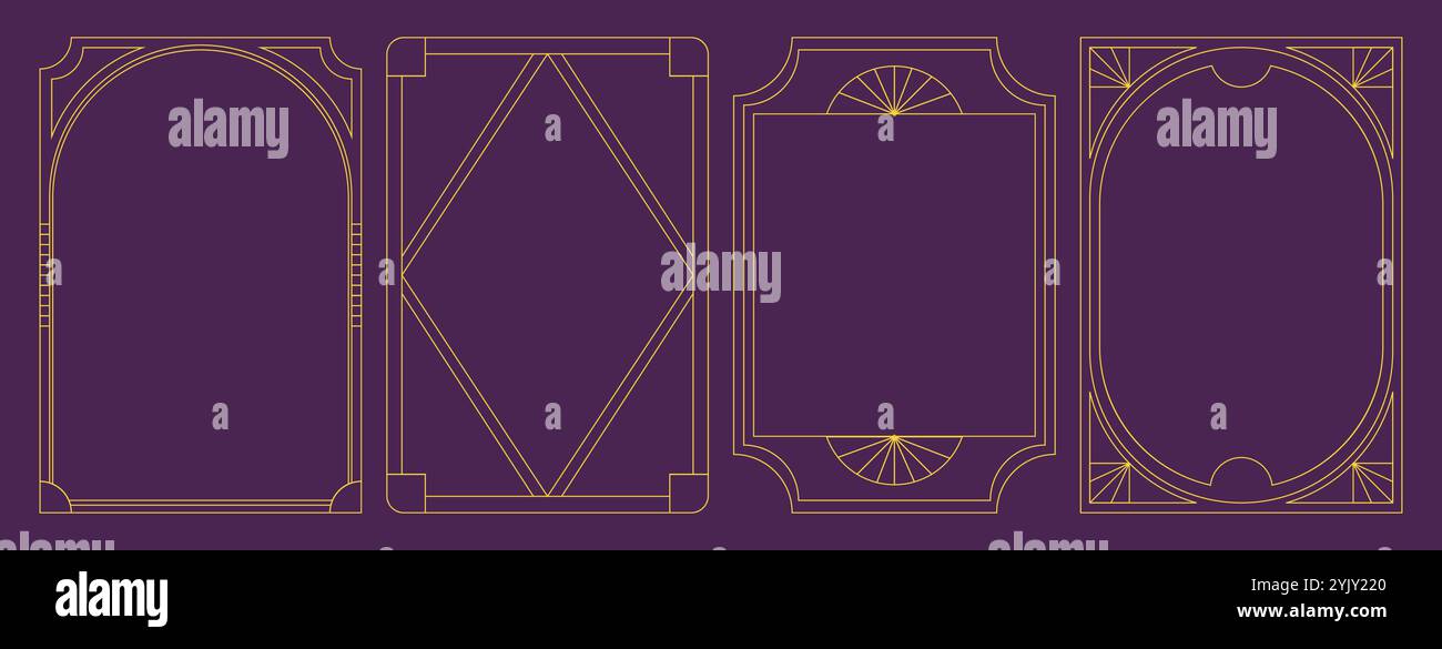 Frames Pattern Art deco frames set. Vintage golden frames pack. Minimalist creativity ...
