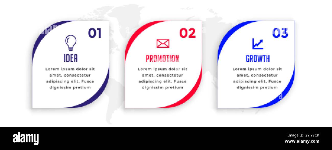 three steps point infographic presenttion template design Stock Vector ...