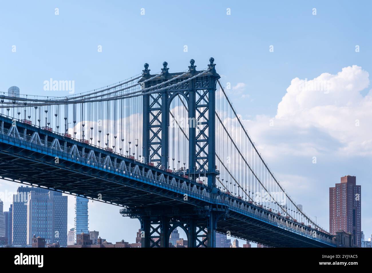 View of the Manhattan Bridge in New York City, NY, USA. Stock Photo