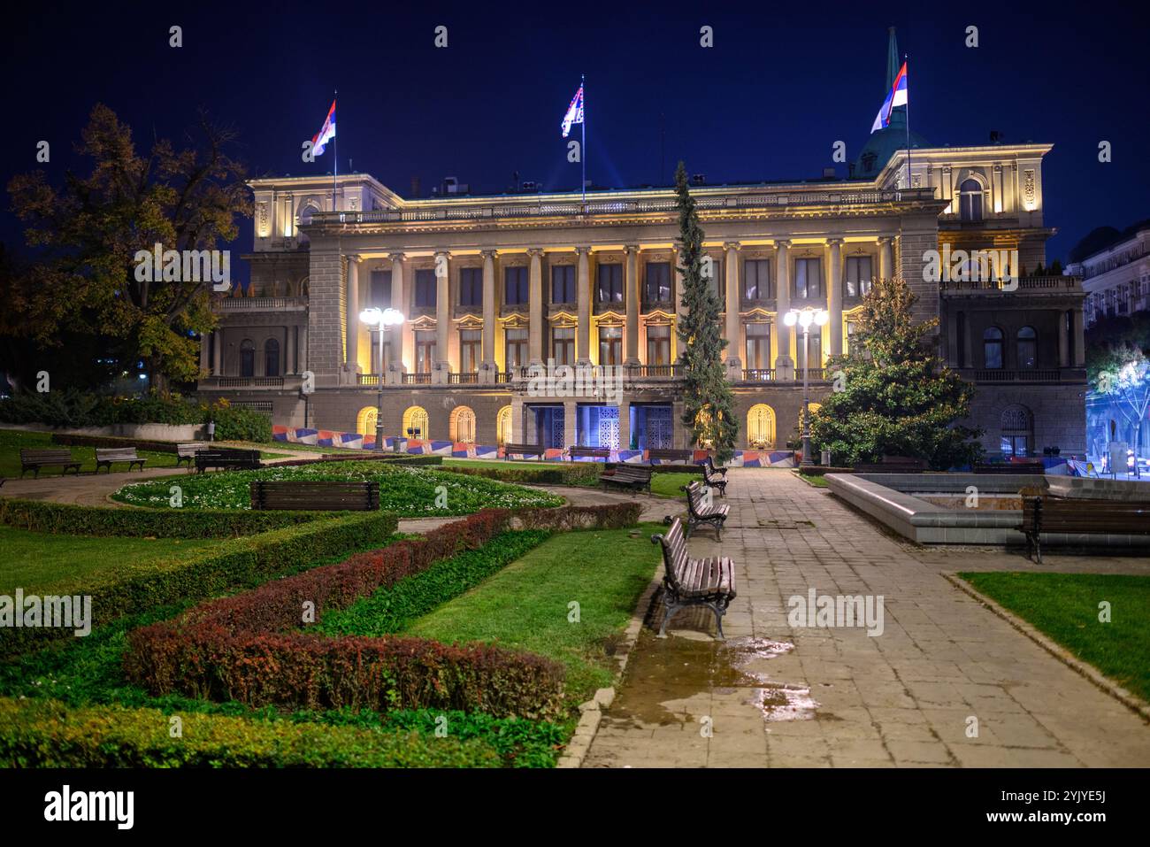 Presidency of Serbia, former New Palace royal residence of the Kingdom of Serbia, in Belgrade, Serbia on 9 November 2024 Stock Photo