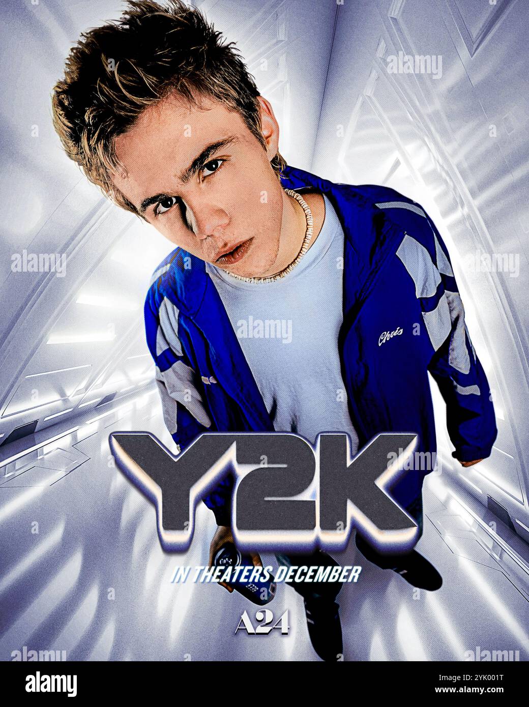 Y2K (2023) directed by Kyle Mooney and starring Kid Laroi, as Soccer Chris. Set on New Year's Eve 1999, a group of teens face chaos as they prepare for the anticipated Y2K computer meltdown. US character poster EDITORIAL USE ONLY. Credit: BFA / A24 Stock Photo