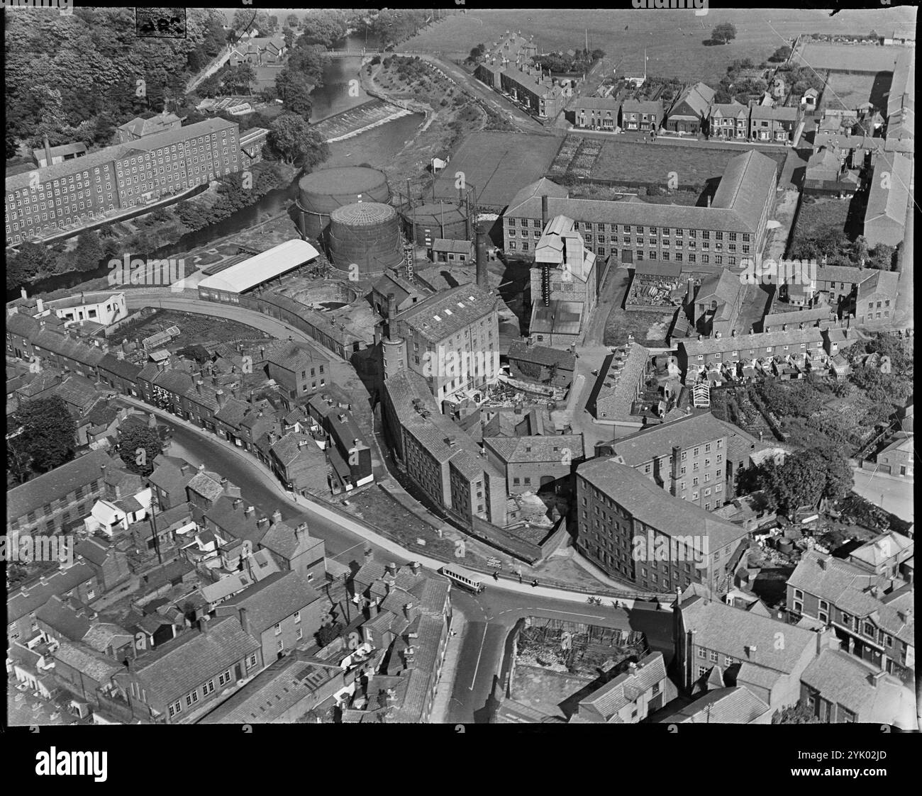 Brook Mill, New Mill and Congleton Gas Works, Congleton, Cheshire, c1930s. Stock Photo