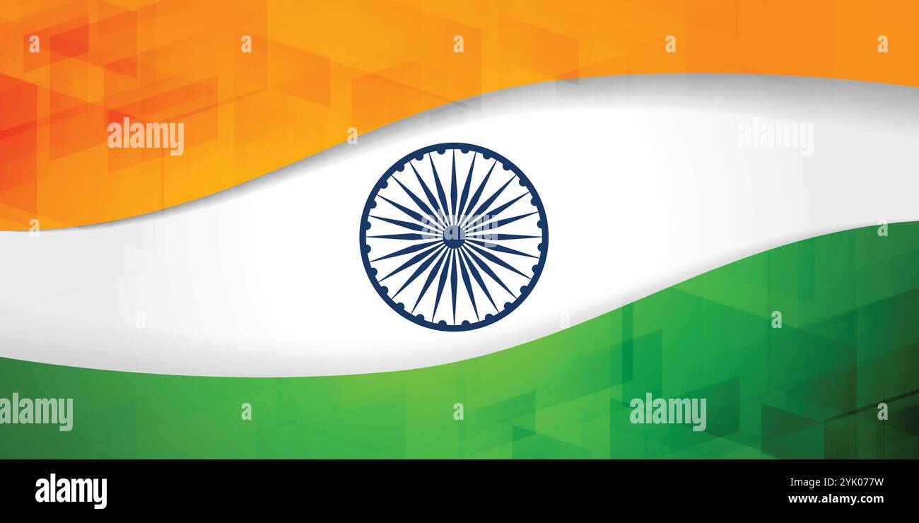 Wave indian flag Stock Vector Images - Alamy