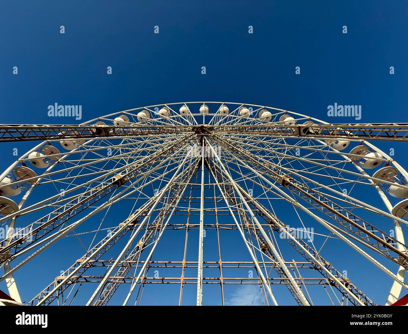 Looking up at Big Wheel on Central Pier, Blackpool UK - Smartphone Captured Stock Image