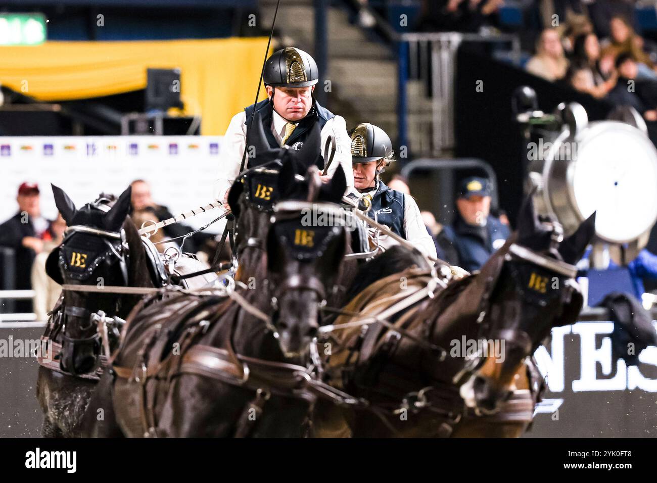 Stuttgart, Deutschland. 16th Nov, 2024. Gold 1. Prize Exell Boyd Australia Carriage 1 FEI Driving World Cup MASTERHORSE GERMAN MASTER Zeit-Hindernisfahren Vierspaenner mit 2 Umlaeufen Wertungspruefung für den Weltcup Fahren 2024/2025 International GER, Stuttgart German Masters 2024, 38. internationale Reitturnier, 16.11.2024 Foto: Eibner-Pressefoto/Roger Buerke Credit: dpa/Alamy Live News Stock Photo