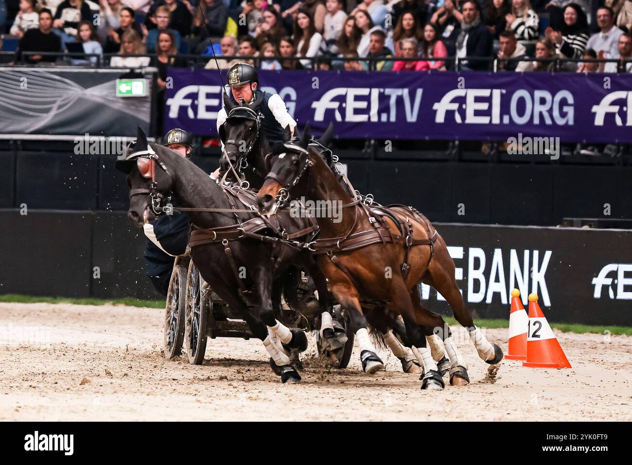 Stuttgart, Deutschland. 16th Nov, 2024. Gold 1. Prize Exell Boyd Australia Carriage 1 FEI Driving World Cup MASTERHORSE GERMAN MASTER Zeit-Hindernisfahren Vierspaenner mit 2 Umlaeufen Wertungspruefung für den Weltcup Fahren 2024/2025 International GER, Stuttgart German Masters 2024, 38. internationale Reitturnier, 16.11.2024 Foto: Eibner-Pressefoto/Roger Buerke Credit: dpa/Alamy Live News Stock Photo