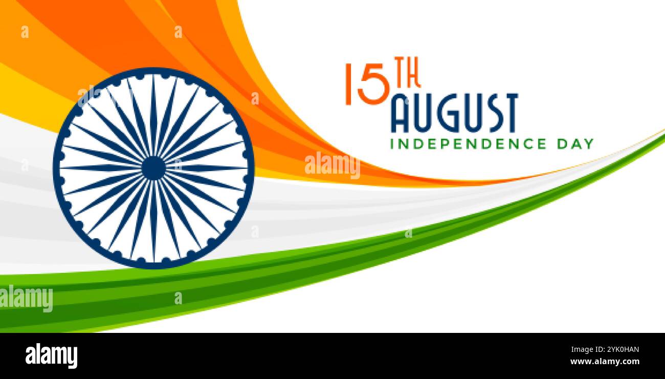 wavy tricolor indian flag background Stock Vector Image & Art - Alamy