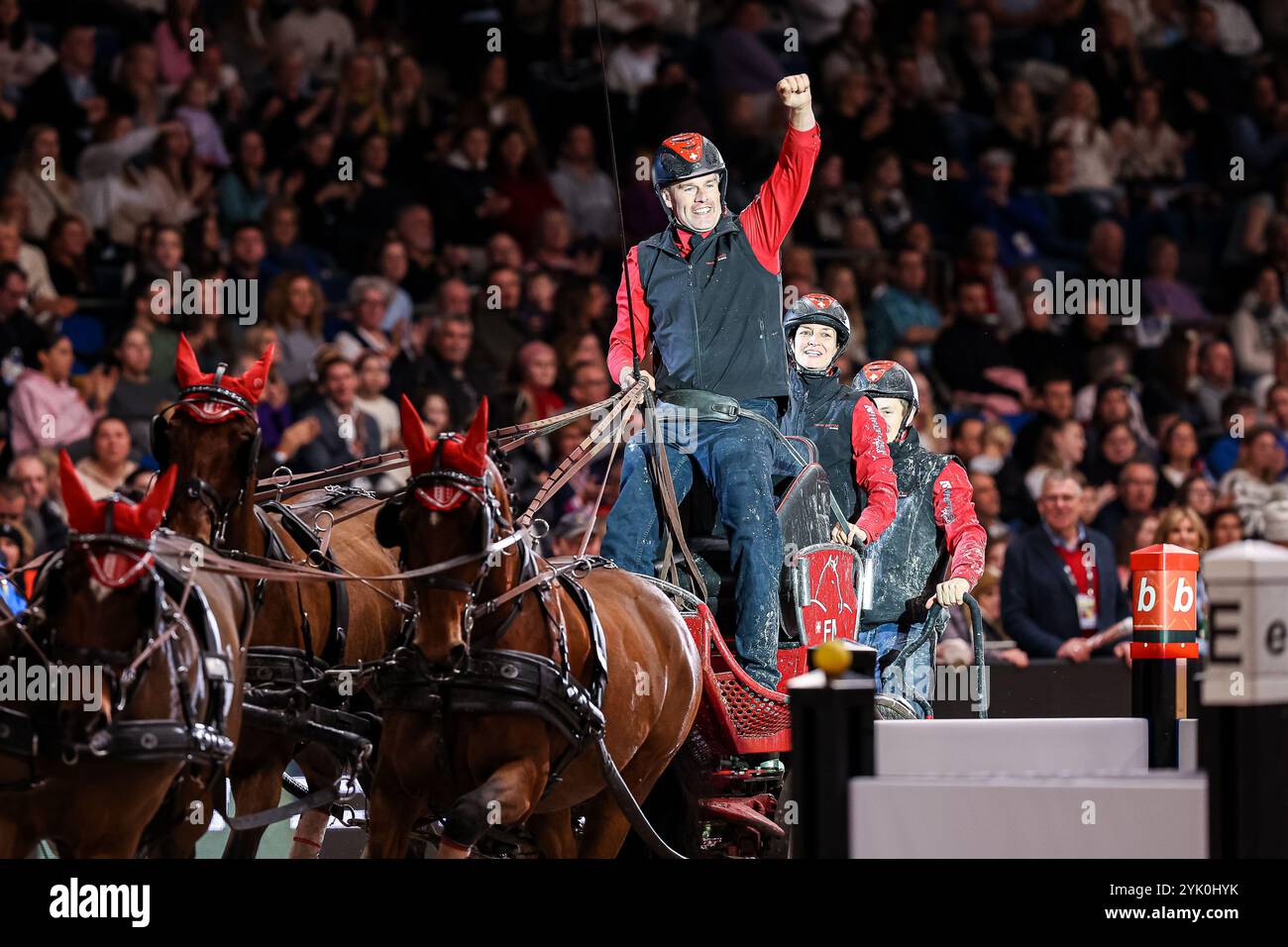 Voutaz Jerome, Switzerland  FEI Driving World Cup MASTERHORSE GERMAN MASTER Zeit-Hindernisfahren Vierspaenner mit 2 Umlaeufen Wertungspruefung für den Weltcup Fahren 2024/2025 International  GER, Stuttgart German Masters 2024, 38. internationale Reitturnier, 16.11.2024  Foto: Eibner-Pressefoto/Roger Buerke Stock Photo