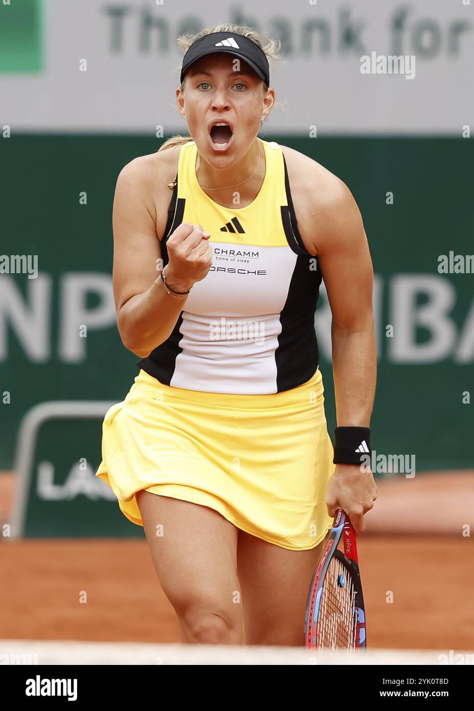 German tennis player Angelique Kerber celebrating at the French Open ...