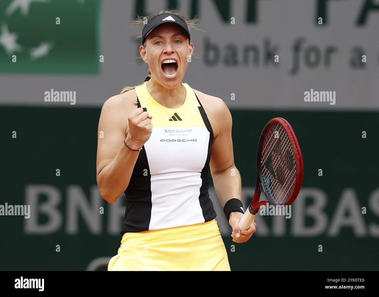 German tennis player Angelique Kerber celebrating at the French Open ...