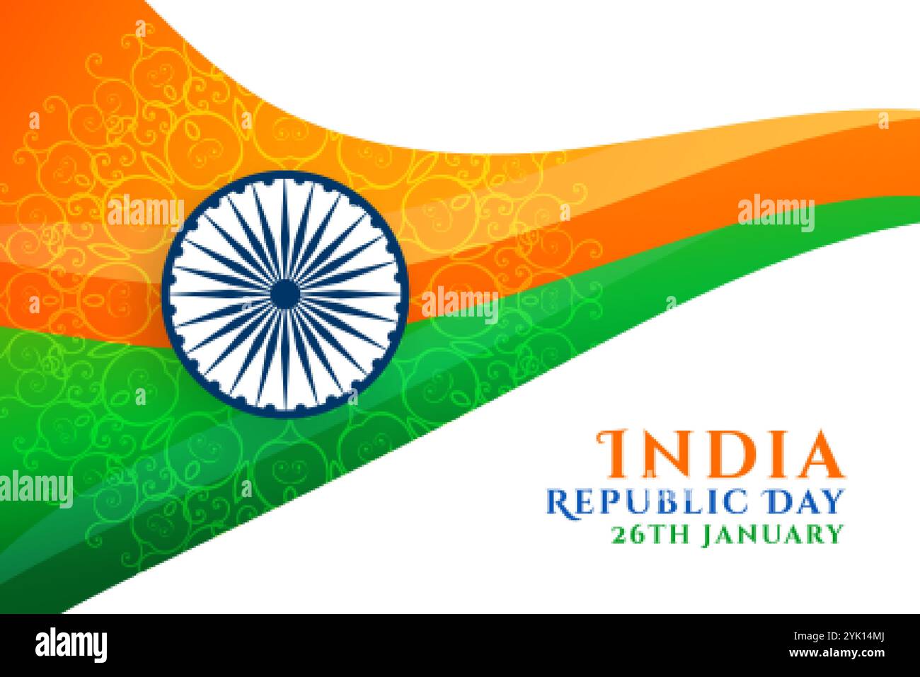 abstract indian republic day wavy flag design Stock Vector Image & Art ...