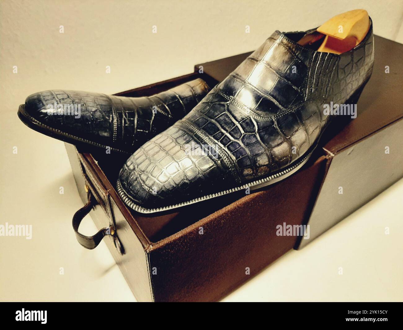 Beautiful view of Black Tie Shoe Collection With Rare Crocodile Pattern