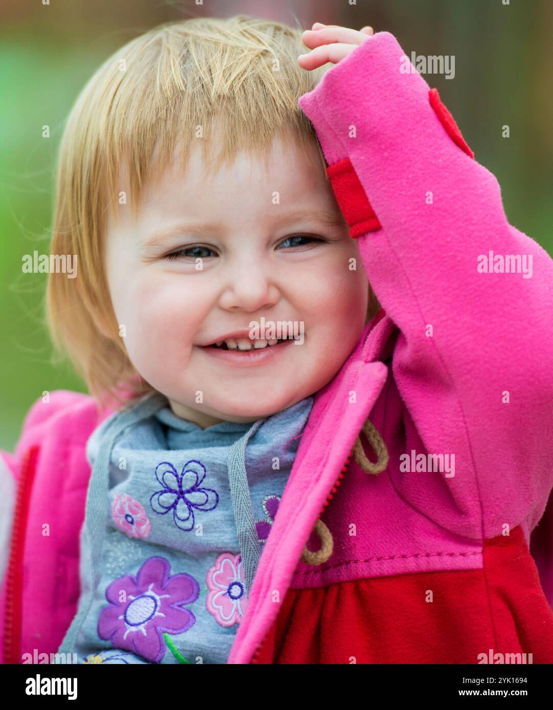 portrait of cute smiling little girl outdoors Stock Photo - Alamy