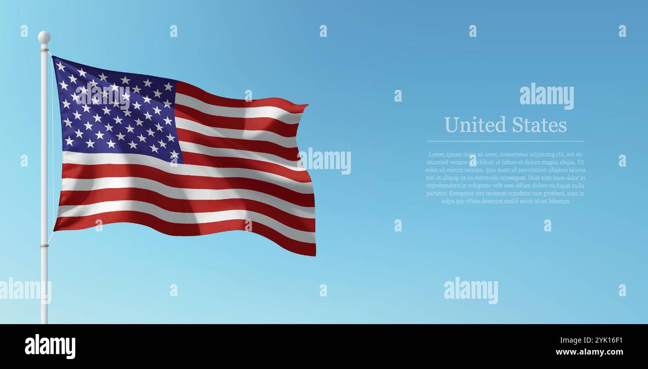 American flag waving sky american flag Stock Vector Images - Alamy