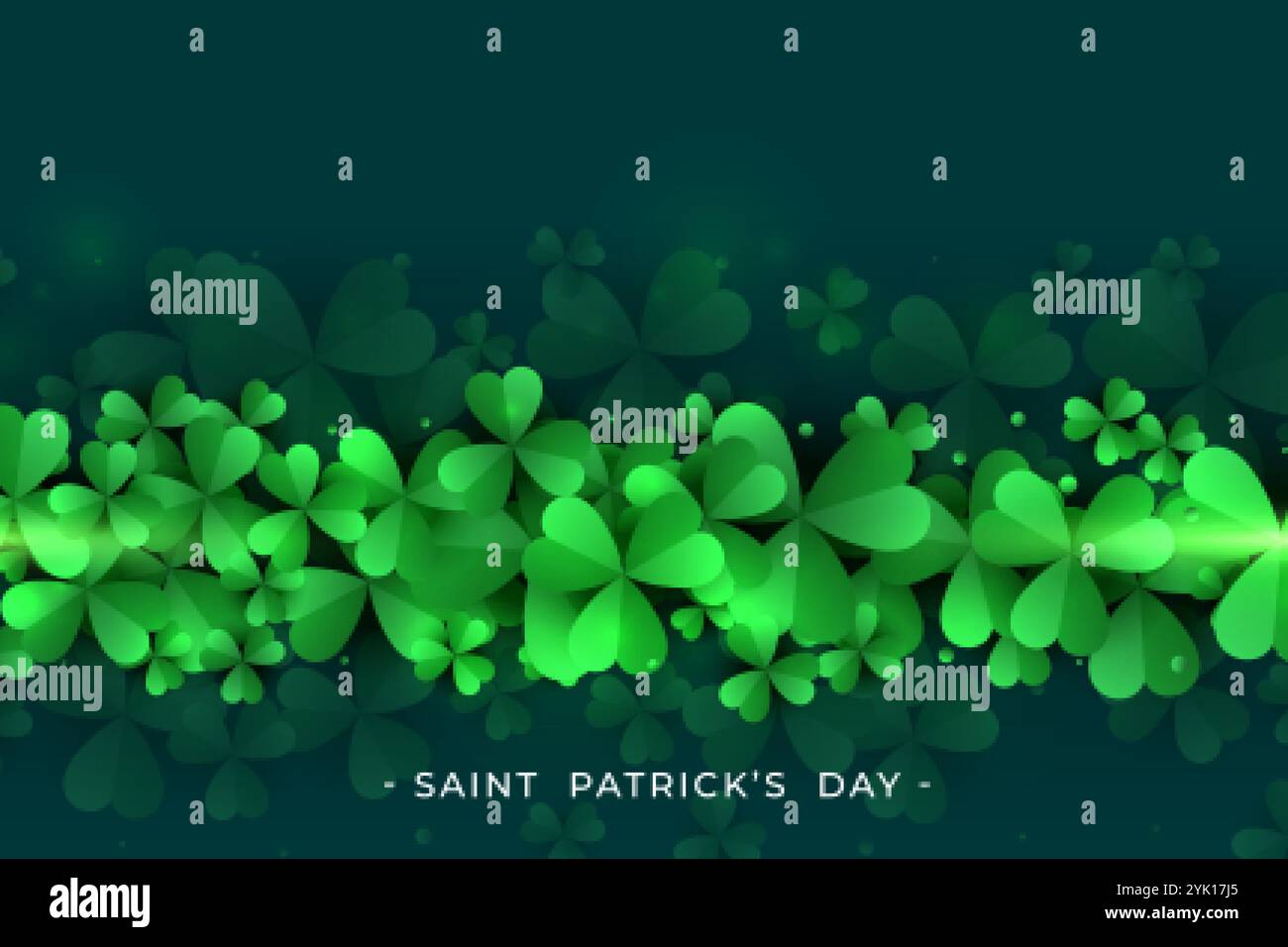 st. patricks day green clover leaves background design Stock Vector ...