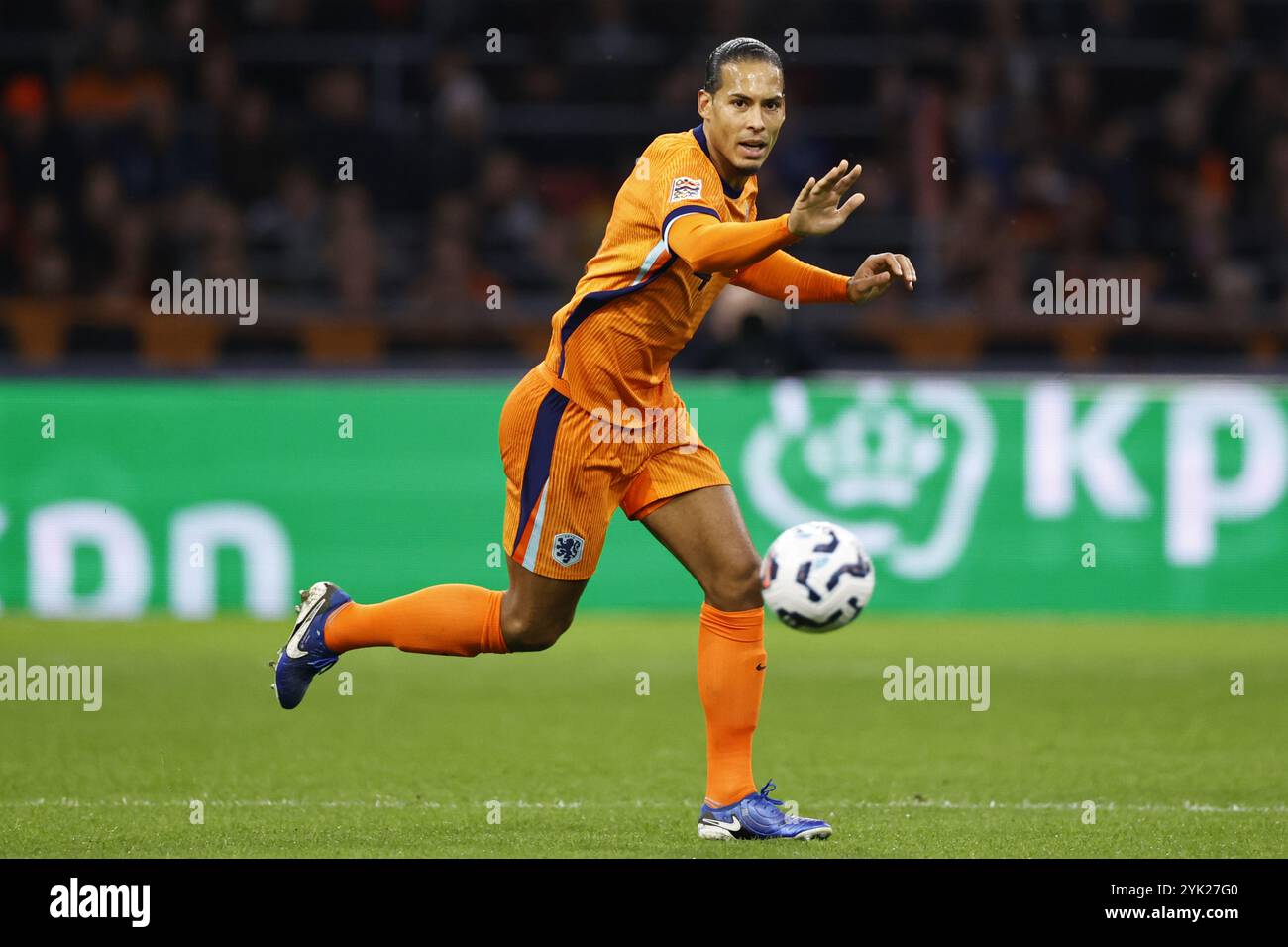 AMSTERDAM - Virgil van Dijk of Holland during the UEFA Nations League match between the Netherlands and Hungary at the Johan Cruyff ArenA on Nov. 16, 2024 in Amsterdam, Netherlands. ANP MAURICE VAN STEEN Stock Photo