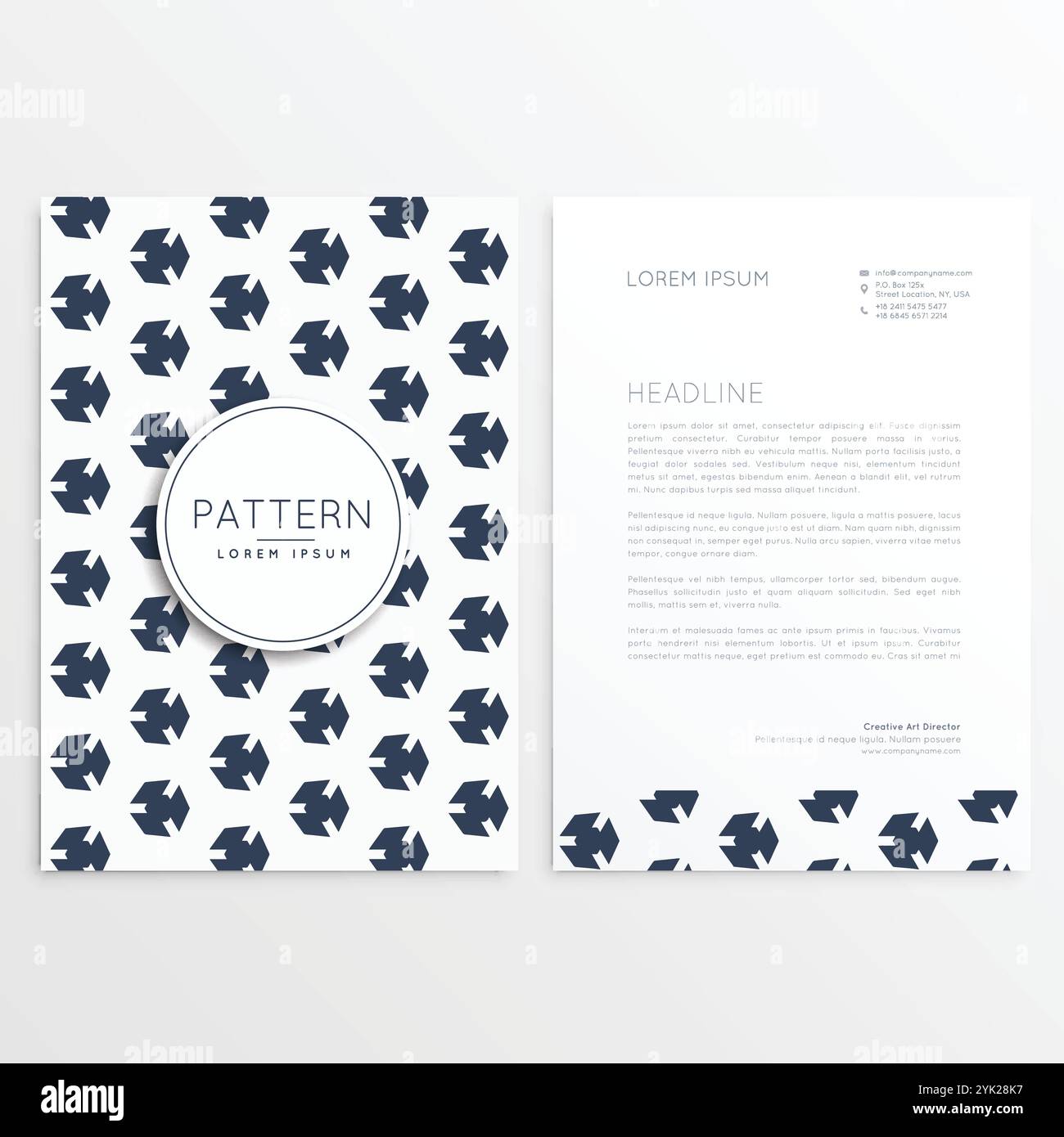 elegant abstract pattern business shape letterhead template in creative ...