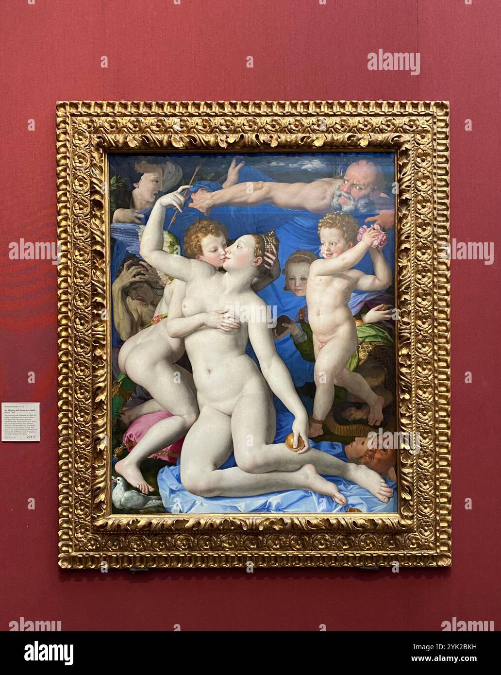 Venus, Cupid, Folly and Time Agnolo Bronzino - An Allegory of Venus and Cupid - A Triumph of Venus Agnolo di Cosimo National Gallery London - Smartphone Captured Stock Image