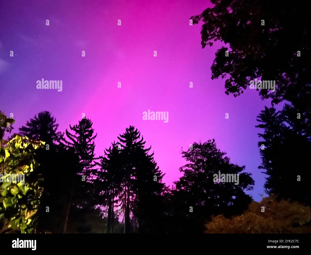 Northern lights over Western New York - Smartphone Captured Stock Image