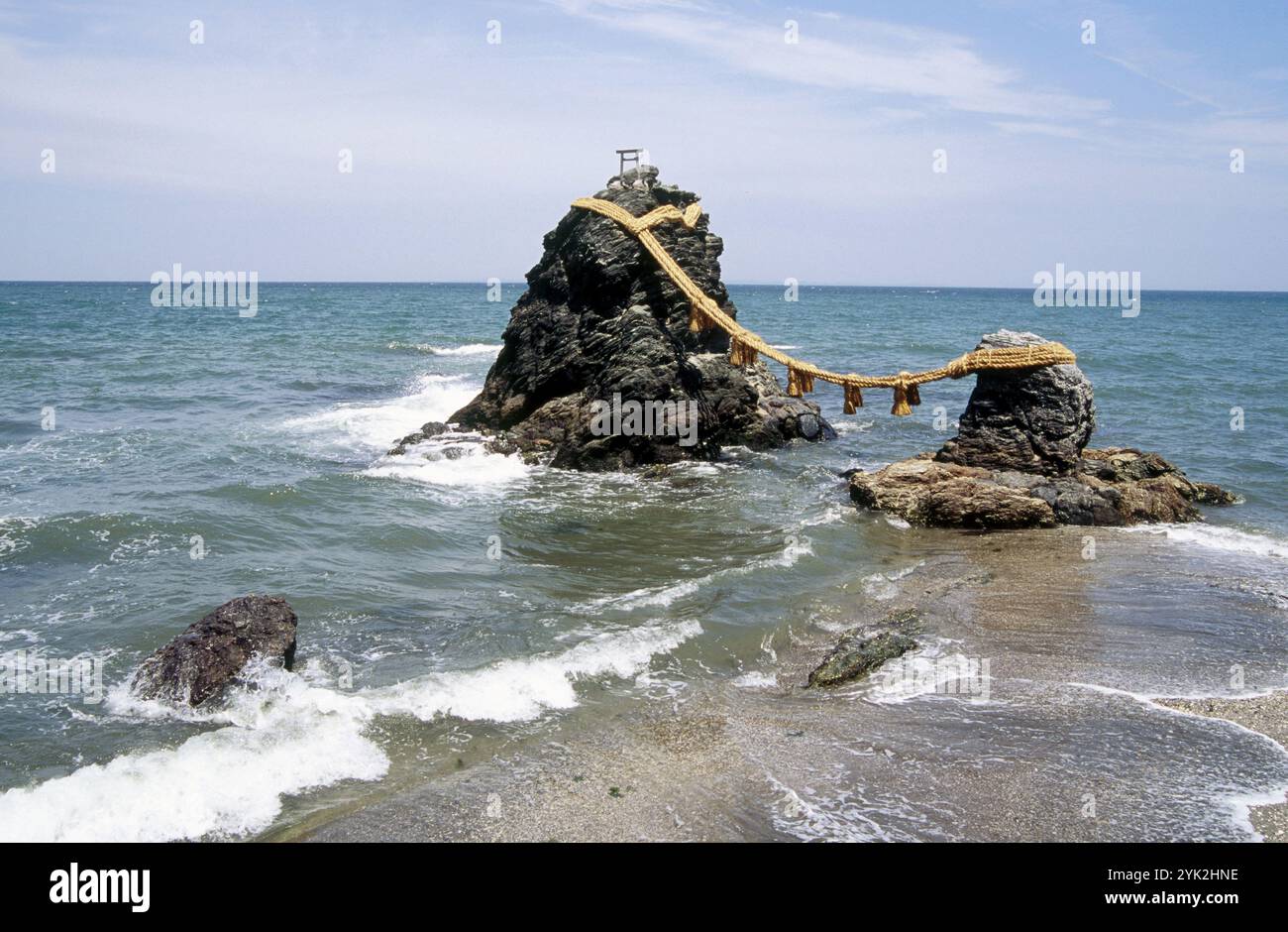 Meteo-iwa (wedded rocks), Futami Bay. Ise-Shima provinces, Japan Stock Photo