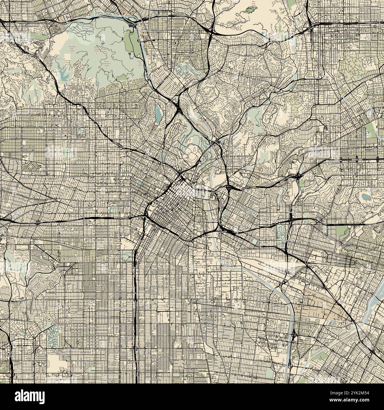 City labeled map of Los Angeles - City Labeled Map Of Los Angeles California Usa 2YK2M54