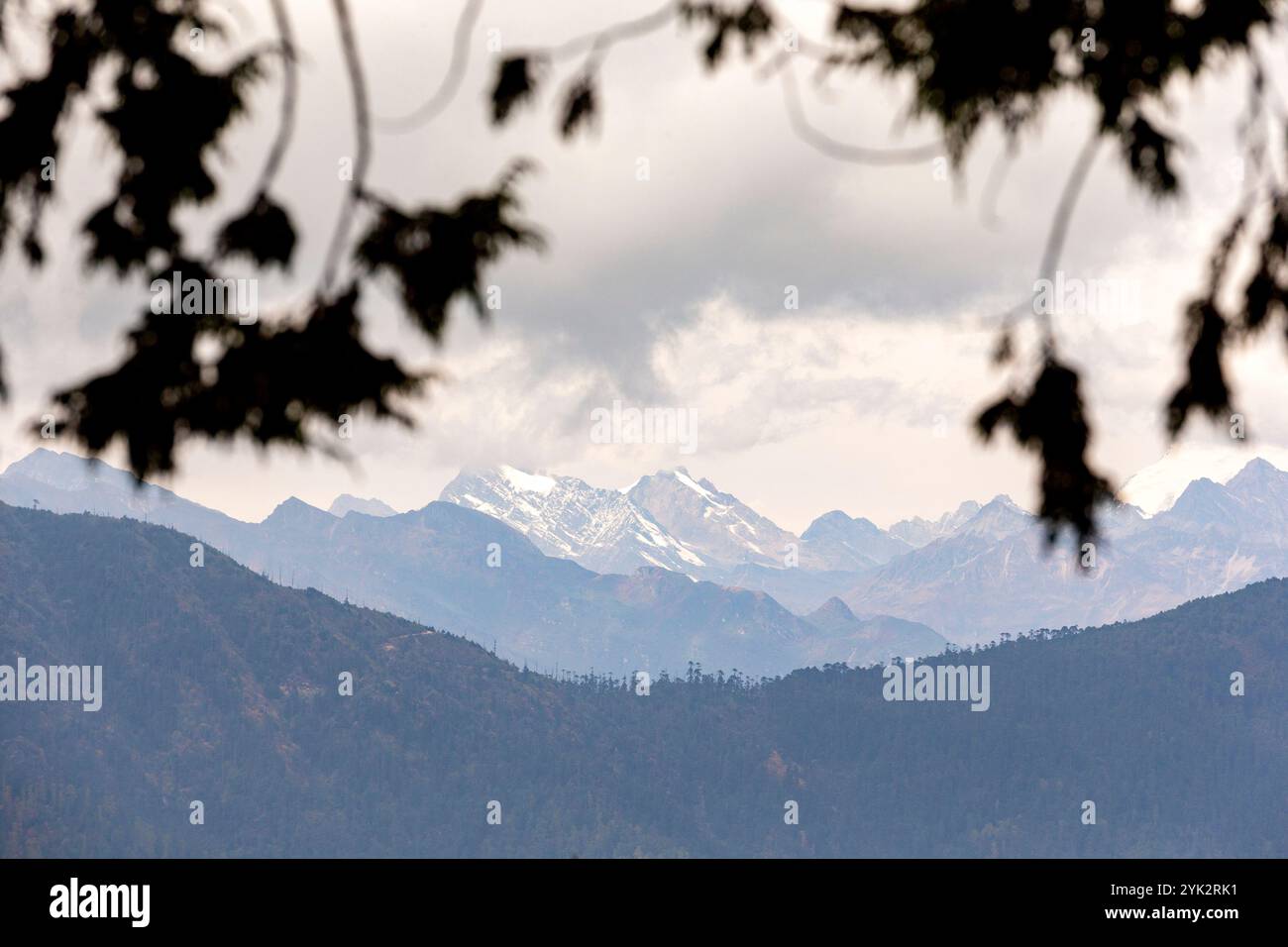 Himalayan ranges, a scenic view from Lungchutse Temple, which is ...