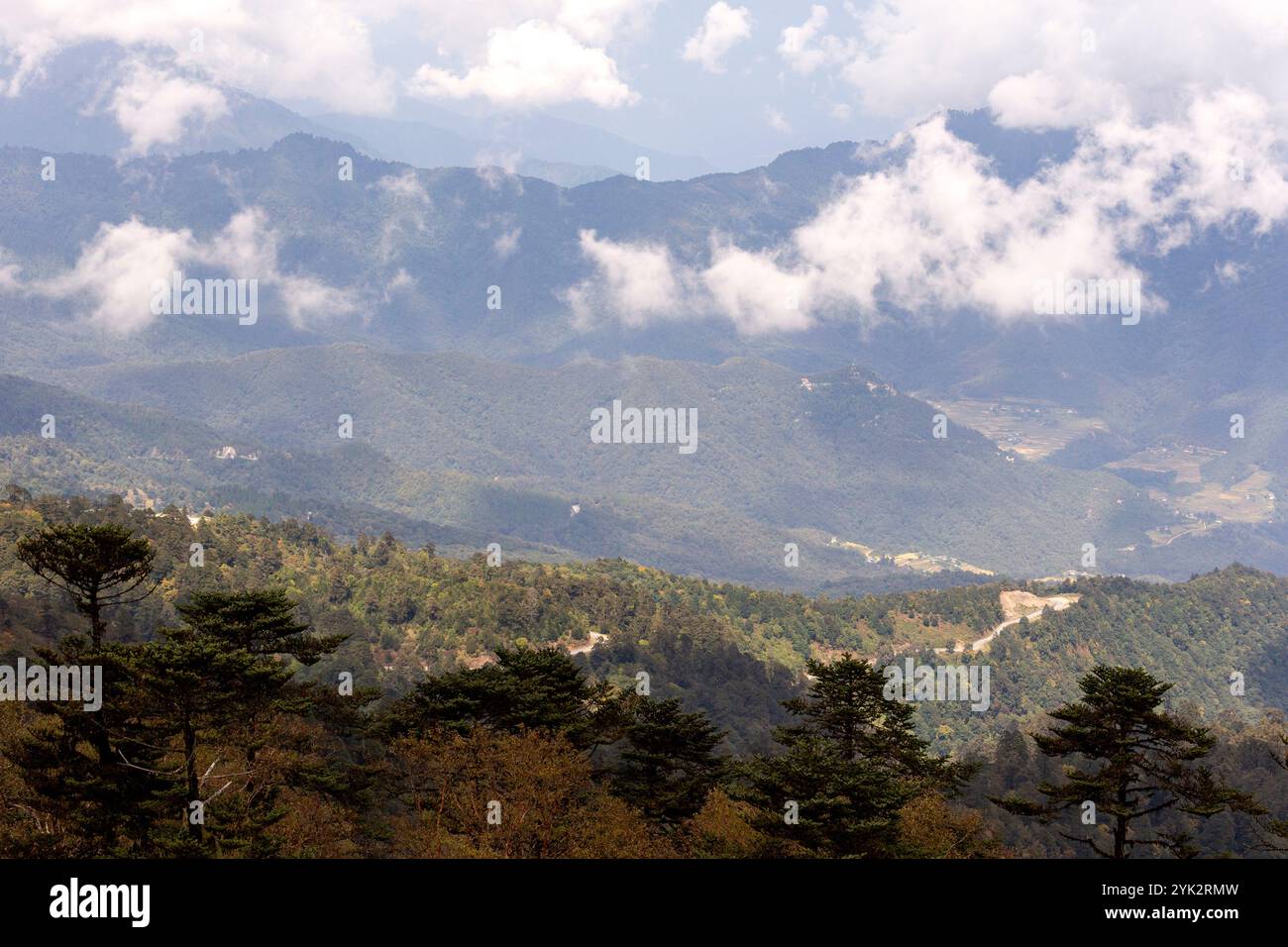 Himalayan ranges, a scenic view from Lungchutse Temple, which is ...