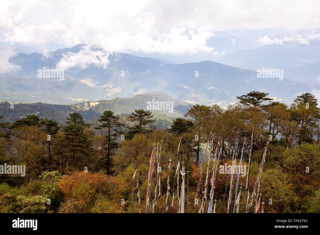Himalayan ranges, a scenic view from Lungchutse Temple, which is ...