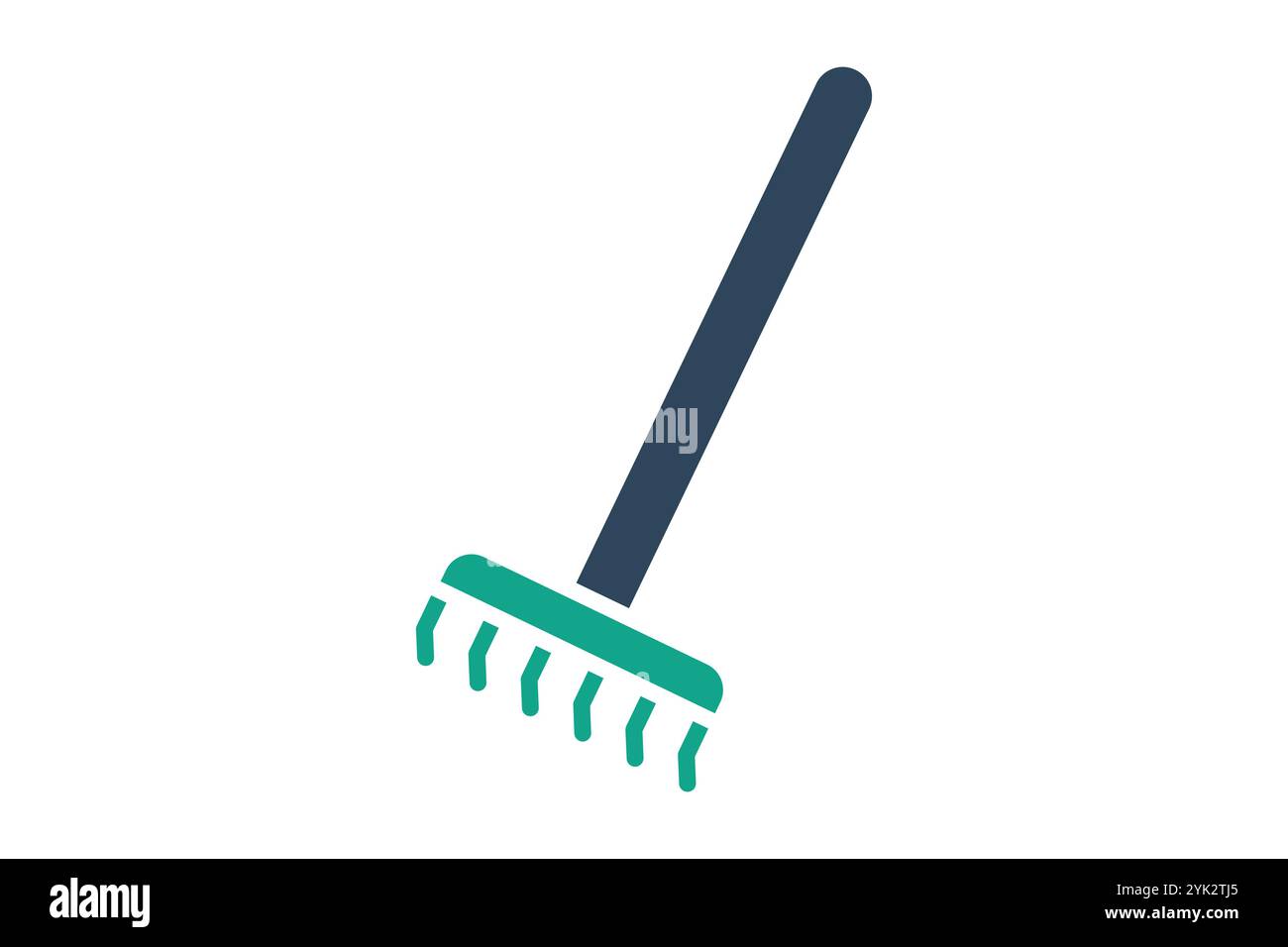 Rake icon. solid icon style. icon related to gardening. gardening tools elements vector illustration Stock Vector