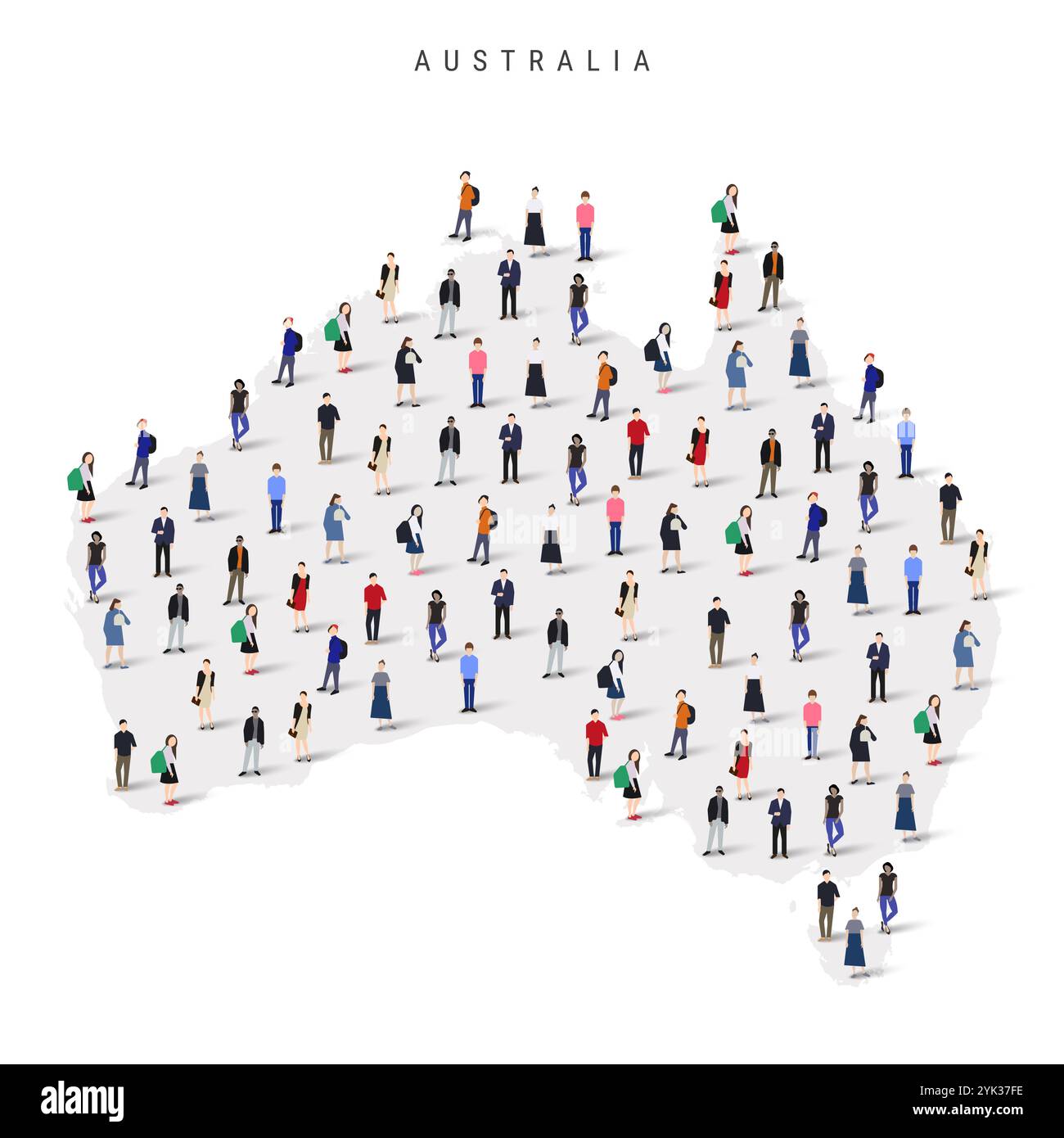 Australia Population Map Maps Mania - Australia Population Map Large Group Of People In A Shape Of Australian Map Flat Vector Illustration Isolated On White 2YK37FE 