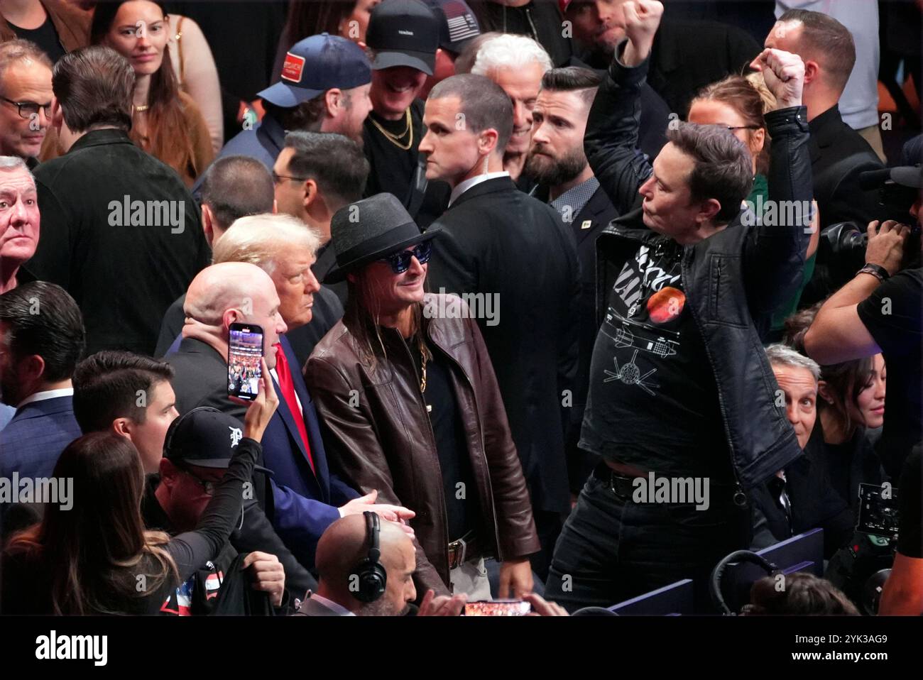 President-elect Donald Trump poses for a photo with Dana White and Kid ...