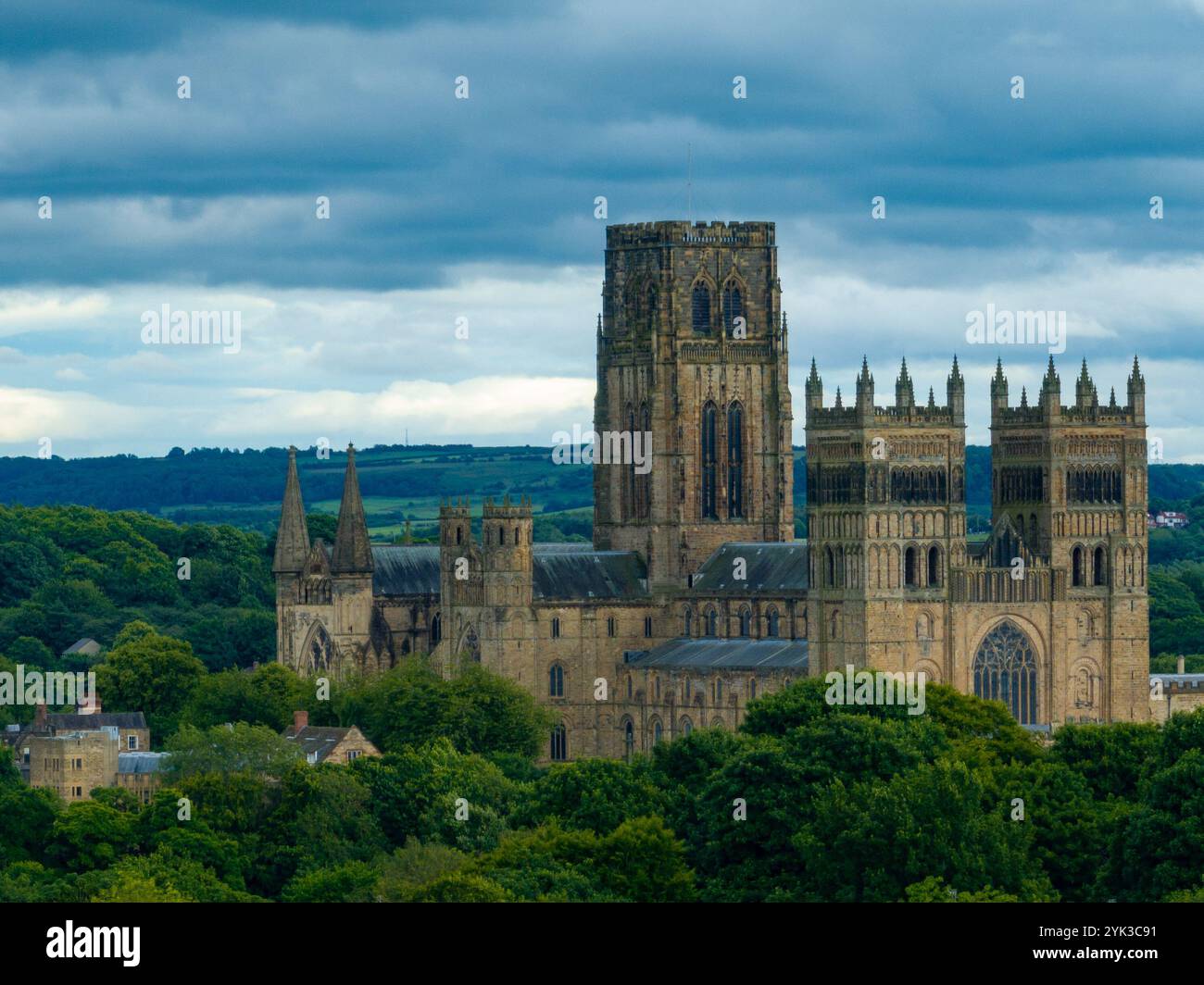 An aerial view of the historic city of durham hi-res stock photography ...