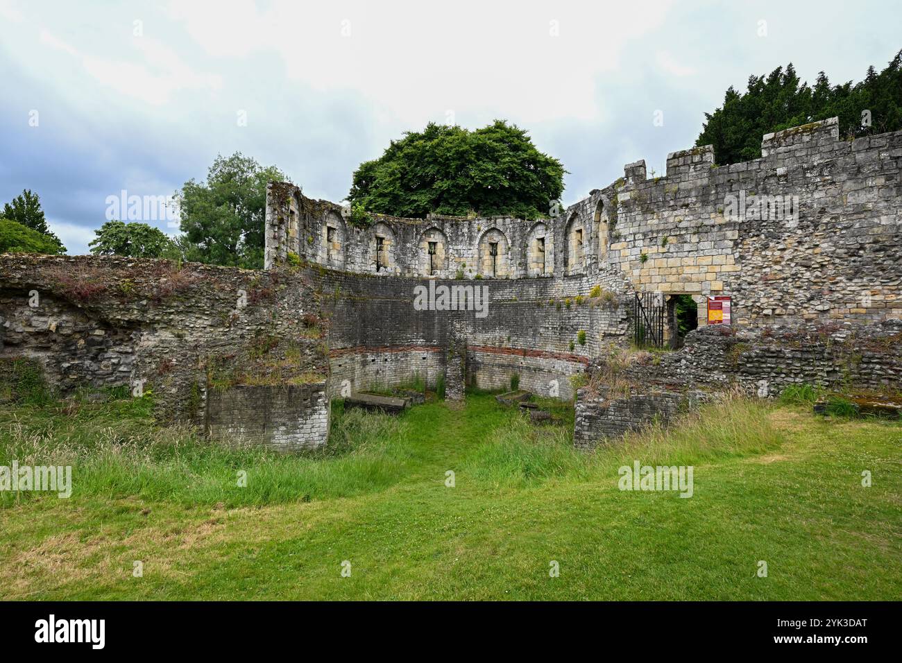 The remains of the ancient Multangular Tower in York, England. The ...