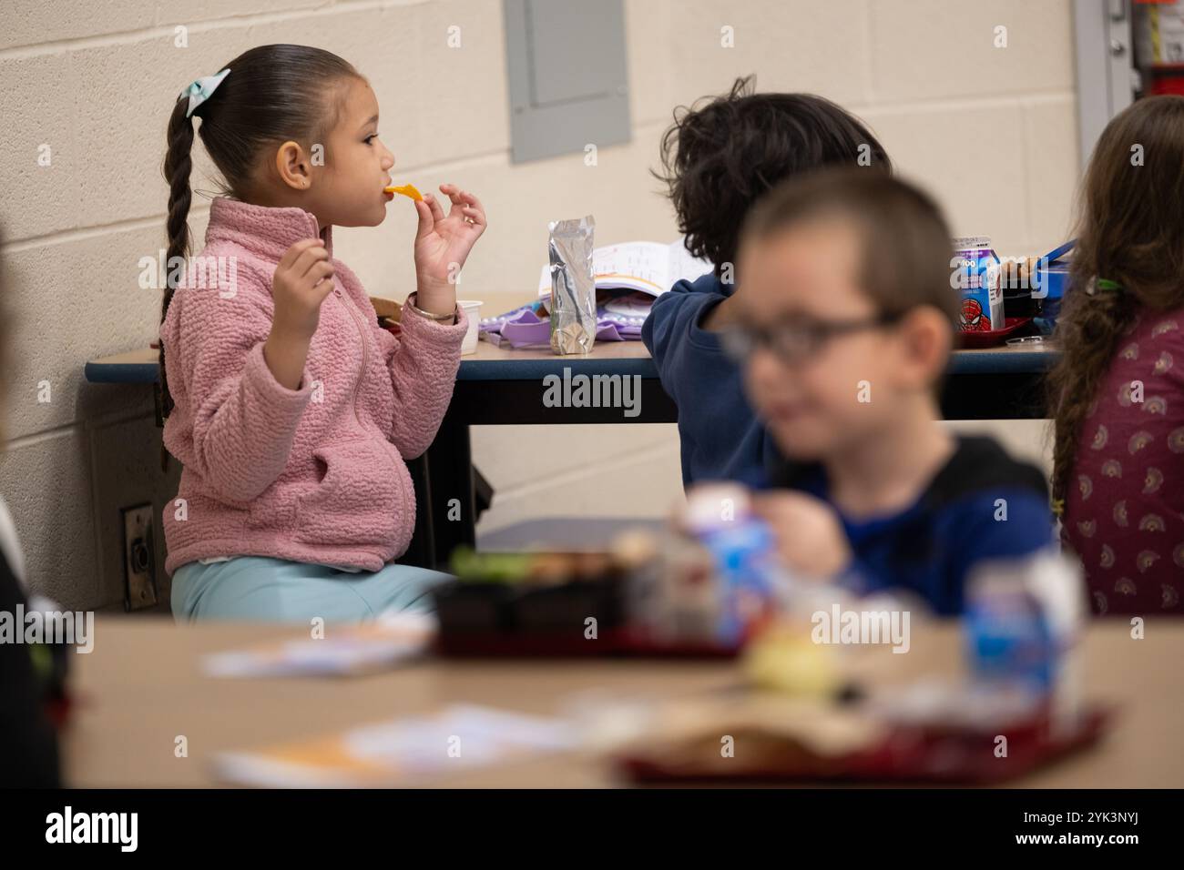 Students of the Northwest Elementary School enjoy their lunch, Lebanon