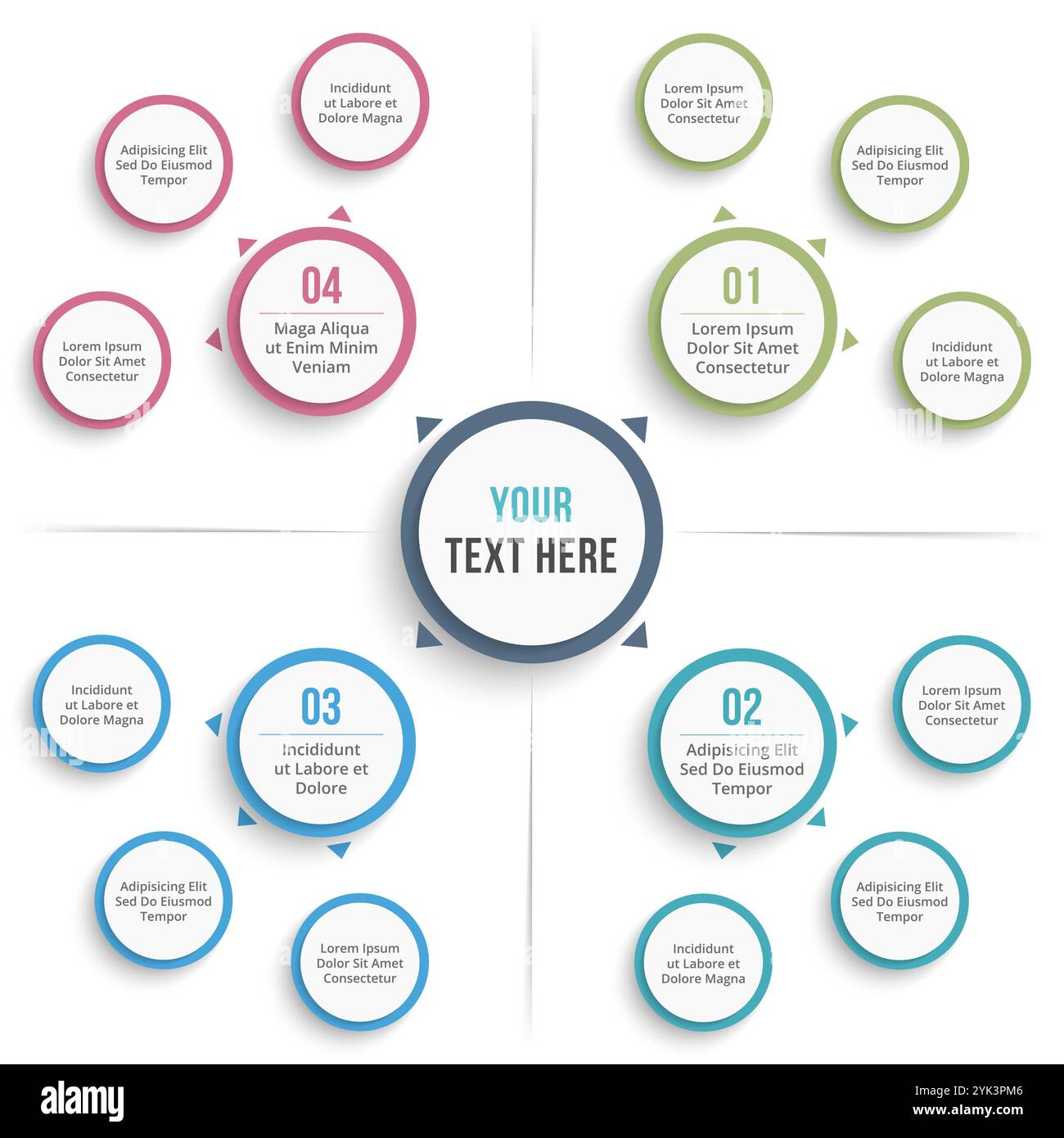 Absrtact mind map template, business infographics, vector eps10 illustration Stock Vector
