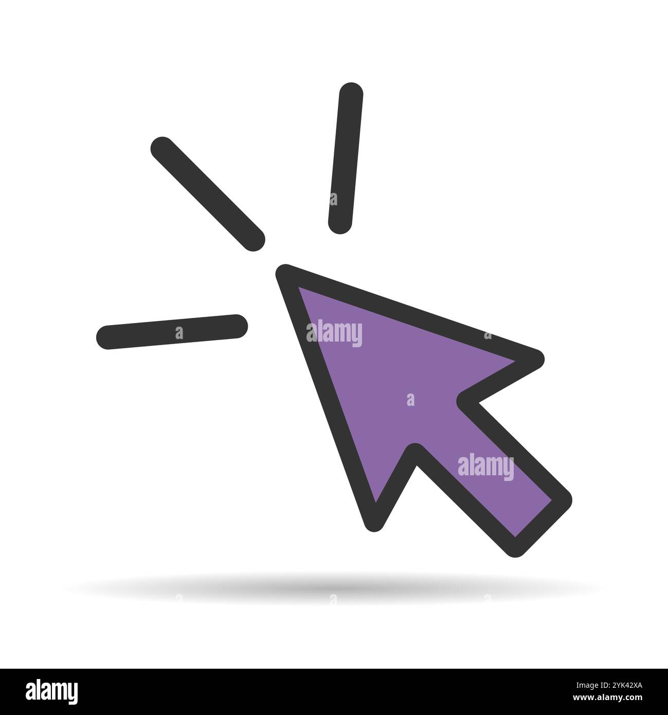 Click arrow mouse shadow icon, web button cursor. Digital design vector illustration . Stock Vector