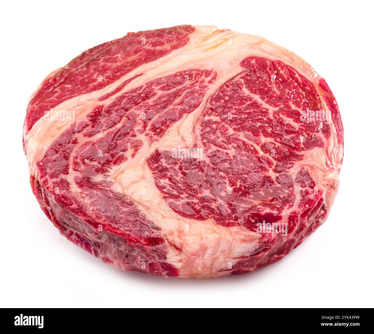 Raw ribeye steak isolated on white background Stock Photo - Alamy