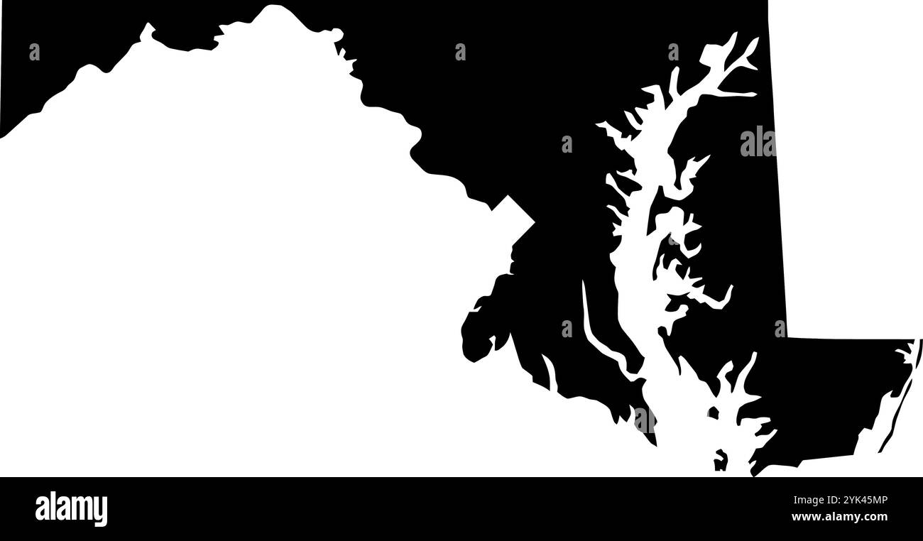Political map of maryland Black and White Stock Photos & Images - Alamy