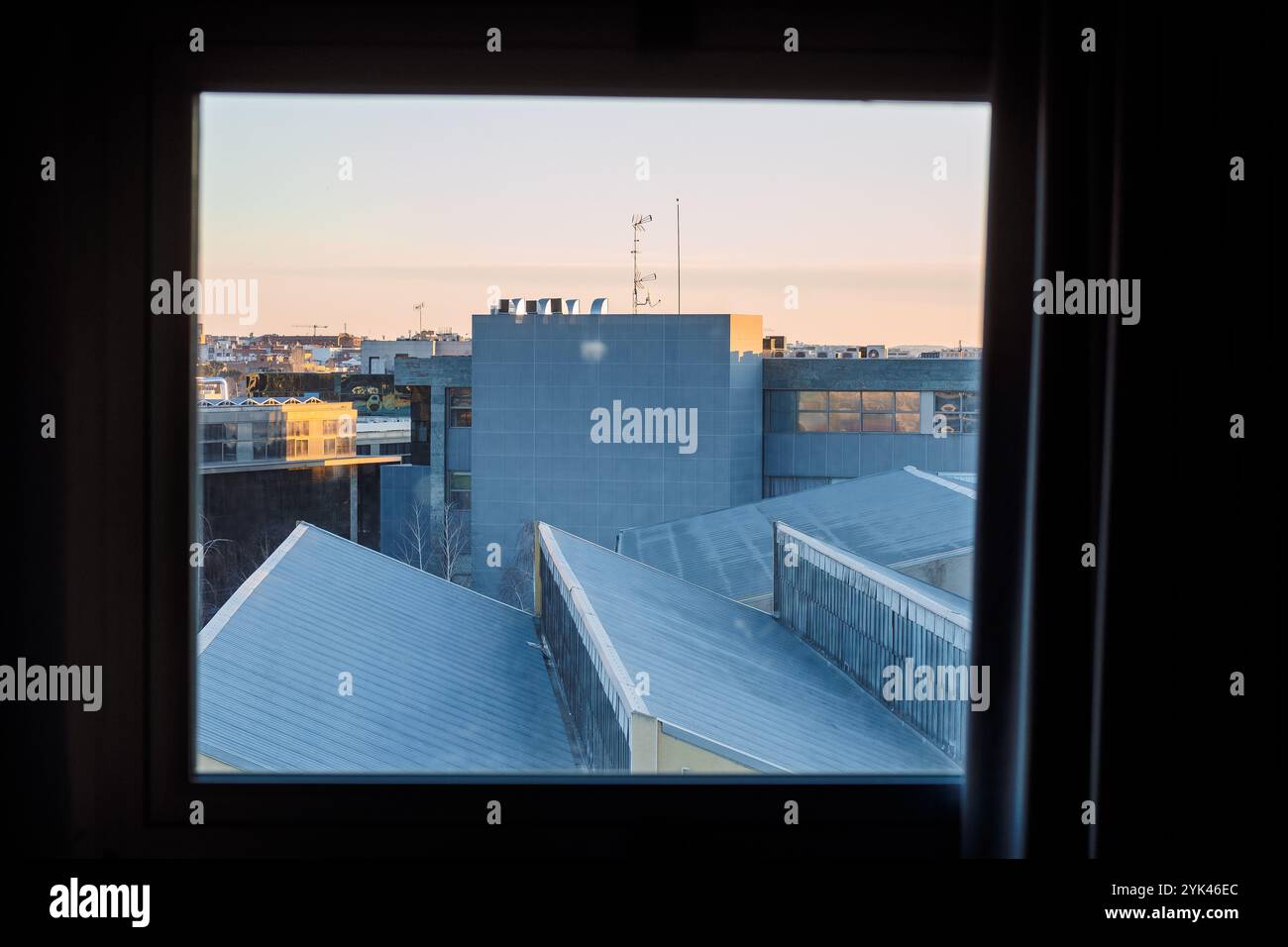 View through modern building window Stock Photo